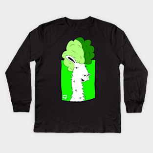 Party Llama - Green Kids Long Sleeve T-Shirt